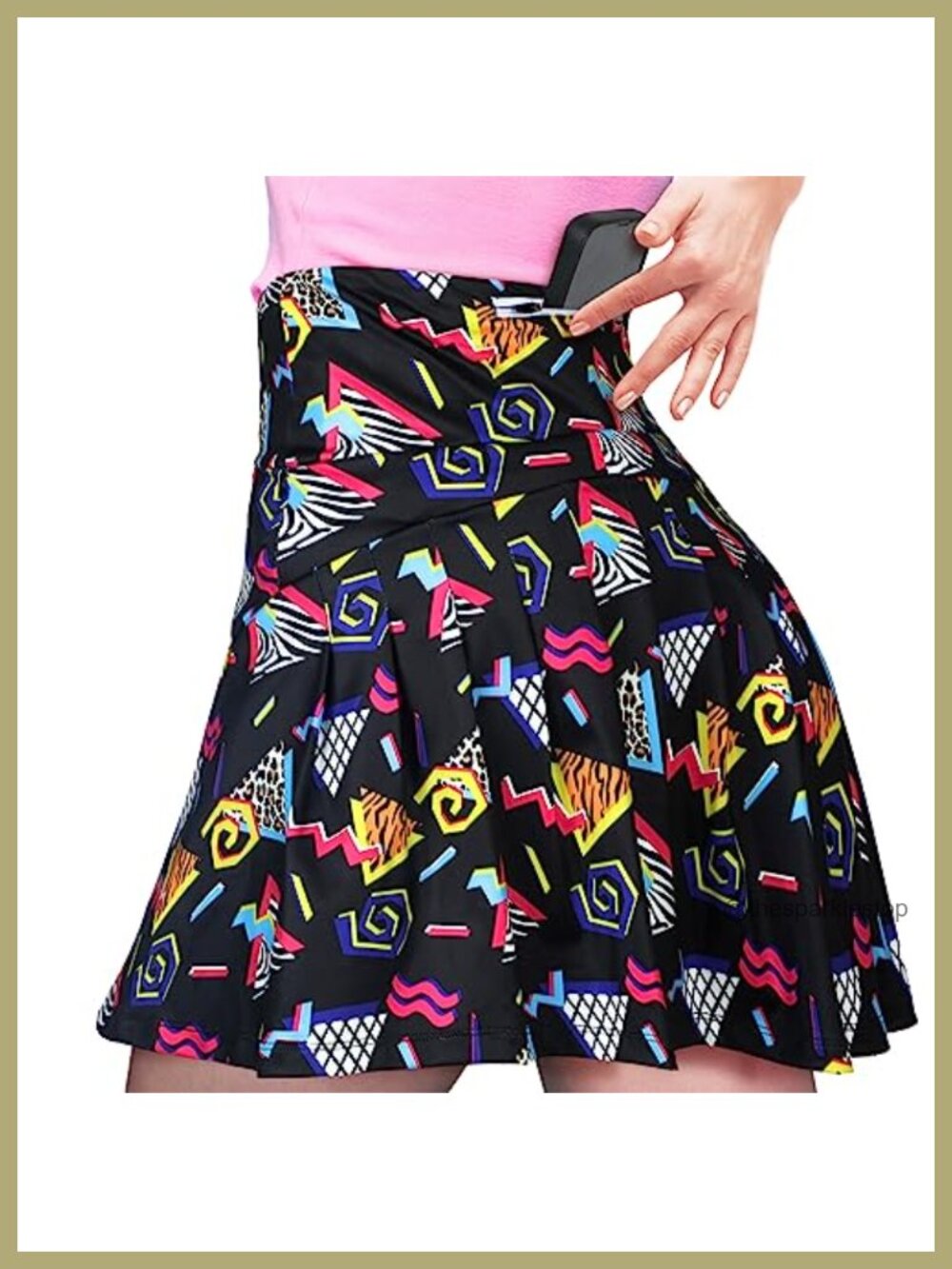 Retro 80s 90s Tennis Skirt for Women with Pockets High Waisted Athletic Golf